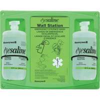 Saline Eyewash Wall Station, Double Maritime Industrial Rubber