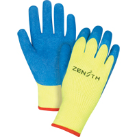 Gants haute visibilit&eacute; doubl&eacute;s d'acrylique & enduits de caoutchouc, 9/Grand, R&ecirc;vetement Latex de caoutchouc, Calibre 7, Enveloppe en Tissu &eacute;ponge Maritime Industrial Rubber