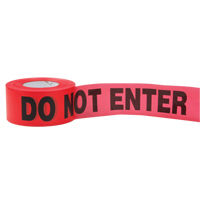 Rubans standards pour barricades, Anglais, 3" la x 1000' lo, 2 mils, Rouge Maritime Industrial Rubber