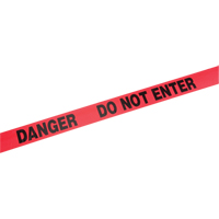 Rubans standards pour barricades, Anglais, 3" la x 1000' lo, 2 mils, Rouge Maritime Industrial Rubber