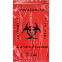 Hazardous Waste Bags, Infectious Waste, 9" L x 6" W Maritime Industrial Rubber