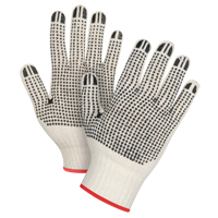Gants tricot&eacute;s de poids lourd &agrave; deux c&ocirc;t&eacute;s avec pois, Poly/coton, Deux c&ocirc;t&eacute;s, Calibre 7, Petit Maritime Industrial Rubber