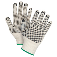 Gants tricot&eacute;s de poids lourd &agrave; deux c&ocirc;t&eacute;s avec pois, Poly/coton, Deux c&ocirc;t&eacute;s, Calibre 7, Moyen Maritime Industrial Rubber