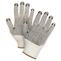 Gants tricot&eacute;s de poids lourd &agrave; deux c&ocirc;t&eacute;s avec pois, Poly/coton, Deux c&ocirc;t&eacute;s, Calibre 7, Grand Maritime Industrial Rubber