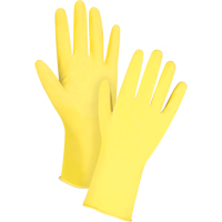 Gants jaune canari r&eacute;sistants aux produits chimiques, Taille 7, 12" lo, Latex, Doublure en Ouat&eacute;e, 15 mils Maritime Industrial Rubber