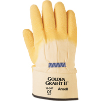 Golden Grab-It&reg; II Gloves, 10/X-Large, Rubber Latex Coating, 13 Gauge, Nylon Shell Maritime Industrial Rubber