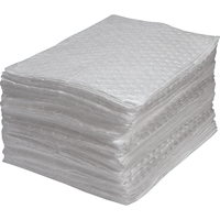 Feuilles absorbantes en fibres fines de premi&egrave;re qualit&eacute;, Huile seulement, 15" x 17", 25 gal. d'absorption Maritime Industrial Rubber
