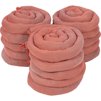 Remblais tubulaires absorbants, Mati&egrave;res dangereuses, Absorption 50 gal., 3" la x 8' lo, Pqt de 15 Maritime Industrial Rubber