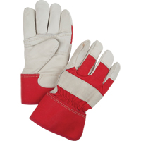 Gants d'ajusteur rouge & blanc doubl&eacute;s pour l'hiver, Grand, Paume en Cuir fleur de vache, Doublure en Boa Maritime Industrial Rubber