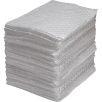 Feuilles absorbantes en fibres fines de calibre industriel, Huile seulement, 15" x 17", 40 gal. d'absorption Maritime Industrial Rubber