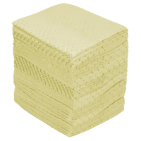 Industrial-Grade Fine Fibre Sorbent Pads, Hazmat, 15" x 17", 35 Gal. Absorbancy Maritime Industrial Rubber