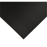 Corrugated Switchboard Matting No.702, 2' W x 10' L, 1/4" Thickness, Black, PVC Maritime Industrial Rubber