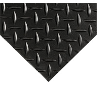 Diamond-Plate Switchboard Matting No.701, 2' W x 10' L, 1/4" Thickness, Black, PVC Maritime Industrial Rubber