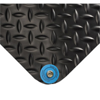 Tapis conducteur d'&eacute;lectricit&eacute; no 786, 3' la x 10' lo x 15/16" &eacute;p, PVC, Losange, Noir Maritime Industrial Rubber
