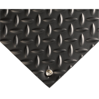 Tapis conducteur d'&eacute;lectricit&eacute; no 785, 3' la x 75' lo x 5/32" &eacute;p, PVC, Losange, Noir Maritime Industrial Rubber