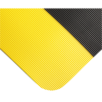 Double Duty Switchboard Mats No.720, Corrugated, 3' x 10' x 5/8", Black/Yellow, PVC Maritime Industrial Rubber