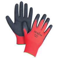 Gants enduits &agrave; prise cr&ecirc;p&eacute;e noir & rouge, 8/Moyen, R&ecirc;vetement Latex de caoutchouc, Calibre 13, Enveloppe en Polyester Maritime Industrial Rubber