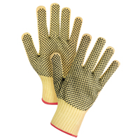 Gants tricot&eacute;s deux c&ocirc;t&eacute;s, sans couture, &agrave; pois, Taille Petit/7, Calibre 7, Rev&ecirc;tement PVC, Enveloppe en Kevlar, ASTM ANSI niveau A2/EN 388 niveau 3 Maritime Industrial Rubber