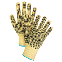 Gants tricot&eacute;s deux c&ocirc;t&eacute;s, sans couture, &agrave; pois, Taille T-Grand/10, Calibre 7, Rev&ecirc;tement PVC, Enveloppe en Kevlar, ASTM ANSI niveau A2/EN 388 niveau 3 Maritime Industrial Rubber