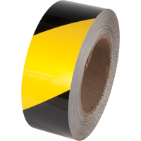 Ruban de marquage pour plancher Tuff Mark, 4" x 100', Polyester, Noir et jaune Maritime Industrial Rubber