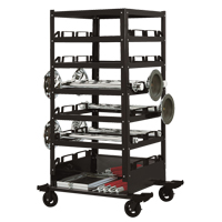 Chariot de rangement &agrave; six &eacute;tages, Acier Maritime Industrial Rubber