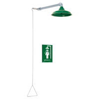 ADA Drench Shower, Wall-Mount Maritime Industrial Rubber