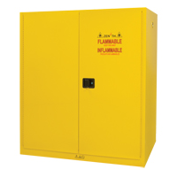 Vertical Drum Storage Cabinet, 110 US gal. Cap., 2 Drums, Yellow Maritime Industrial Rubber