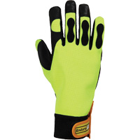 Endura&reg; Hi-Viz Chainsaw Gloves, Size Large/9, Goatskin Palm Maritime Industrial Rubber