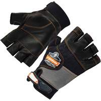ProFlex 901 Half-Finger Leather Impact Gloves, Small, Grain Leather Palm, Hook & Loop Cuff Maritime Industrial Rubber