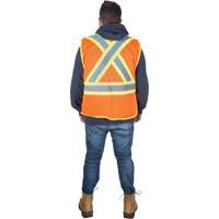 Veste d'arpenteur r&eacute;sistante aux flammes, Orange haute visibilit&eacute;, Moyen, Polyester Maritime Industrial Rubber
