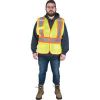 Veste d'arpenteur r&eacute;sistante aux flammes, Jaune lime haute visibilit&eacute;, Moyen, Polyester Maritime Industrial Rubber