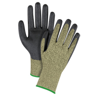 Gants &eacute;lastiques sans coutures r&eacute;sistants &agrave; la coupe noir & jaune, Taille Moyen/8, Calibre 13, Rev&ecirc;tement Mousse de nitrile, Enveloppe en Aramide, ASTM ANSI niveau A6 Maritime Industrial Rubber