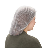Bonnet bouffant pliss&eacute;, Polypropyl&egrave;ne, 19", Blanc Maritime Industrial Rubber