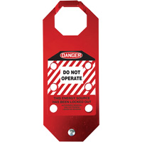 Moraillon de verrouillage pr&eacute;venant l'utilisation conforme aux normes OSHA Danger Stopout Aluma-Tag, Rouge Maritime Industrial Rubber