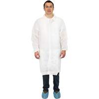 Lab Coat, Polypropylene, White, Large Maritime Industrial Rubber