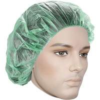 Bouffant Caps, Polypropylene, 21", Green Maritime Industrial Rubber