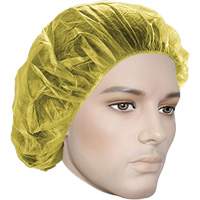 Bouffant Caps, Polypropylene, 24", Yellow Maritime Industrial Rubber