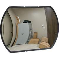 Miroir convexe rectangulaire/rond avec support, 12" h x 18" la, Int&eacute;rieur/Ext&eacute;rieur Maritime Industrial Rubber