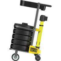 Chariot de transport avec plateau pour barri&egrave;re PLUS, 75' lo, M&eacute;tal, Jaune Maritime Industrial Rubber