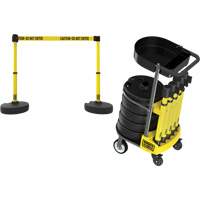 Chariot de transport avec plateau pour barri&egrave;re PLUS, 75' lo, M&eacute;tal, Jaune Maritime Industrial Rubber