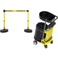 Chariot de transport avec plateau pour barri&egrave;re PLUS, 75' lo, M&eacute;tal, Jaune Maritime Industrial Rubber