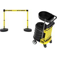 Chariot de transport avec plateau pour barri&egrave;re PLUS, 75' lo, M&eacute;tal, Jaune Maritime Industrial Rubber
