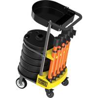 Chariot de transport avec plateau pour barri&egrave;re PLUS, 75' lo, M&eacute;tal, Orange Maritime Industrial Rubber