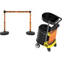 Chariot de transport avec plateau pour barri&egrave;re PLUS, 75' lo, M&eacute;tal, Orange Maritime Industrial Rubber
