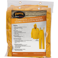 577 3-Piece Rain Suit, Polyester/PVC, 5X-Large, Yellow Maritime Industrial Rubber