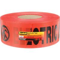 Scotch&reg; Buried Barricade Tape, English, 3" W x 1000' L, 4 mils, Black on Red Maritime Industrial Rubber