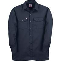 Long-Sleeved Twill Work Shirt, Men's, Medium (Tall), Navy Blue Maritime Industrial Rubber