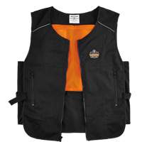Chill-Its&reg; 6260 Lightweight Phase Change Cooling Vest with Packs, Small/Medium, Black Maritime Industrial Rubber