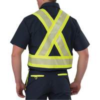 Chemise &agrave; manches courtes haute visibilit&eacute; r&eacute;sistant &agrave; la d&eacute;chirure, Polyester, Petit, Bleu marin Maritime Industrial Rubber