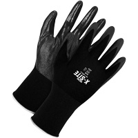 Gants enduits, 10, R&ecirc;vetement Bipolym&egrave;re, Calibre 15, Enveloppe en Nylon Maritime Industrial Rubber